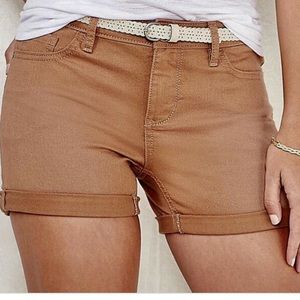 LC Lauren Conrad Roll Cuff Shorts Tan